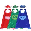 27 inch double layer child kids cosplay capes wholesale children cartoon cape and mask halloween performance