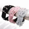 Korea Boutique Hårband Mode Nail Pearl Velvet Headband Women Lady Girls Hair Head Hoop Bands Tillbehör Hårband Huvudbonad