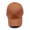 Zwykła nowa czapka skórzana skóra Snapback Casquette Regulowane Kości Kości PU dla mężczyzn Tata Winter Baseball Caps 201023328I