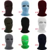 Hiver trois trous tricotés en plein visage masque de ski de bonnet de ski cyclisme extensible sportif extérieur masque de fête en laine DDA6521675906