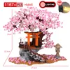 1167 + Stück Stadt Street View Idee Sakura Inari Schrein Ziegel Freunde Kirschblüte Technic Creator Haus Baum Bausteine Spielzeug C0119