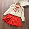 Autumn Toddler Winter Baby Girls Dres Baby Girl Knit Dress Girl Ruffled Sleeve Sweater Dress Clothing Lace Dress 211224