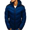 Winter Men's Coats Warm Thick Jackets Padded Casual Hooded Parkas Men Cotton Overcoats Outdoor Zipper Windbreaker Coats 201126