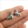 En gros Lot Rétro Antique Argent Bottes De Patinage Sur Glace En Alliage De Zinc Charmes Pendentifs pour La Fabrication De Bijoux DIY Porte-clés Pendentif 17x13mm