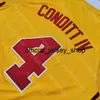 2020 NCAA Iowa State Cyclones College Basketball Jersey NCAA 4 Conditt IV Yellow All Stitched and Embroidery Men Youth Size