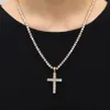 Shining Diamond Stone Cross Pendants Necklace Jewelry Platinum Plated Men Women Lover Gift Couple Religious Jewelry