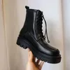 Rizabina Real Leather Woman Short Boots Fashion Platform Thick Heel Warm Winter Shoes Woman Casual Daily Footwear Size 34-401