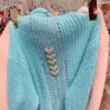 Ny design Kvinnors förtjockning varma Turtleneck Mohair Wool Sticked Beding Rhinestone Love Heart Patchwork tröja Top Jumpers