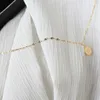 Einfacher und kleiner Mini Goodluck kleines Goldmünzenstern -Lichtarmband Edelstahl mit 18K Gold7608052 plattiert