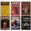 Komik Adam Mağara Poster İşaretleri Vintage Metal Boyama Plak Uyarısı Bilinçli Dikkat Mektuplar Retro Teneke İşaret Duvar Dekoru Bira Bira Barı Pub Garaj Dekoratif Plaka