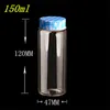 47*120*34mm 150ml Glass Bottles Silicone Stopper Screw Aluminium Cap Empty Gift Jars Liquid Vials 12pcs