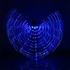 Dançarina adulta LED desempenho Fluorescente Borboleta Asas LED Dança do Barriga Isis Asas Bellydance Carnaval LED Costumes