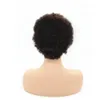 Kort afro kinky curl glueless pixiecut hår peruk ingen spets naturligt brasilianskt människoleger hår peruk9014636