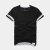Gustomerd Slub Cotton T-shirts Män Solid Slim Harajuku Spliced ​​Herr T Shirt Nya Sommar Högkvalitativa Toppar Tees Mens Kläder G1229
