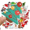 50pcs Noel Duvar Etiketler Noel ağacı Ev Dekorasyonu Noel Baba Graffiti Sticker Su geçirmez Laptop Kaykay Parti Hediyeleri 4 5sl G2