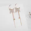 Diamond Zirconia Butterfly Tassel örhängen Fashion Luxury Designer Cirkulära klipp på örhängen smycken för kvinnliga flickor gåvor S925 SI241V