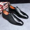 Echt leer Zakelijke Herenkleding Schoenen Mode Elegante Formele Trouwschoenen Mannelijke Lace-Up Kantoor Vierkante Neus Oxford Schoenen