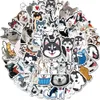 50 Pcs/Lot Wholesale Lovely Cartoon Dog Husky Stickers For Kids Toys Waterproof Sticker For Notebook Skateboard Laptop Luggage Car Decals