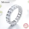 Modian 100% 925 Sterling Srebrny Owalny Owalny Browing Pinching Pierścień dla kobiet Luksus AAAAA CZ Wedding zaręczynowy