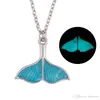 Fisksvans halsband Ocean Sea Blue Whale Tail Mermaid Hängsmycke Halsband Vackert lyxiga smycken Lysande halsband