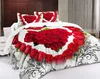4Pcs King Size Luxury 3D Rose Bedding SetS Biancheria da letto di colore rosso Copripiumino Set Lenzuolo da sposa Tigre / Delfino / Panda50 201021