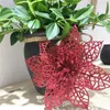 Christmas Decorations 10pcs 15cm 2021 Flowers Xmas Tree Glitter Hollow Wedding Party Home Decor Artificial 6zHH1861