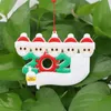 Ornement de Noël personnalisé survivant famille 2 3 4 5 6 7 décorations en PVC masqué lavé à la main arbre de Noël pendentif suspendu EEA2134