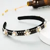 Coréen simulé perle fleur bandeau pour femme élégant brillant cristal strass bandeau femme fête cheveux accessoire chapeaux