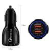 Billaddare Dual USB Ports 2.4A Real LED Light Car Chargers Adapter för iPhone Samsung HTC Android Phone GPS MP3