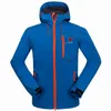 Spring Autumn Outdoor Man Soft shell Jacket Waterproof Thermal Hooded Coat Anti-UV Breathable Men Camping Hiking Jacket 201127