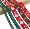 10/16/25mm 5y Christmas Grosgrain Stain Ribbon For Craft DIY Hair Bows Wrapping Materials Festival Party Decoration