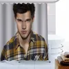 Aangepaste Taylor Lautner douchegordijn Waterdichte stofbad 180x180cm polyester badkamer T200711