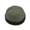 Retro Herren Unisex Hut Skullcap Sailor Cap Docker Rolld Cuff Brimless Faddish New241v