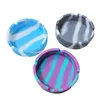 Soft Silicone Ashtray Round Luminous Mini Ash Tray Portable Anti-scalding Cigarette Holder Home Novelty Crafts Smoking Accessories