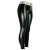 ПУ искусственные кожаные блестящие леггинсы сексуальные черные высокие талии буква брюки растягивающие женские леговые легинсы моджер мода 211221