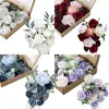 Artificial Flowers with Box White Pink Red Blue Rose Flowers for DIY Wedding Bouquets Centerpieces Arrangements Decoration RRD12873