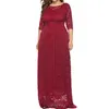 Duży rozmiar Kobiety Long Maxi Dress Plus Size 5xl 6XL Elegancki Biały Kaftan Muzułmański Hollow Out Lace Party Dresses Vestidos1