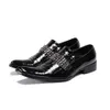 Forma Italiana Preto Handmade Homens Crocodile Couro Sapatos de Negócios Terno Homens Sapato Zapatos Mujer Melhores Presentes Homens Sapatos