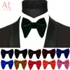 Vaderdag Gift geplant fluwelen bowtie vrouwen mannen bruidegom bruiloft begrafenis stropdas vaste hoorn boog stropdas knoop formele slijtage accessoires y1229