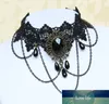 Gothic Black Flower Dentelle Collier Collier Bijoux Bijoux Chaînes De Mode Collier Tassel pour Femme Girl