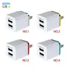 100pcs/lot Colorful 2A+1A US Plug AC Power Adapter Home Trave Wall 2 port dual USB Charger for Samsung HTC