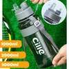 Brand 1000ml BPA Free Sport Drinking Water Bottle with Straw 1L 2L 3L Plastic Water Drinking Bottle for Water Space Bottles 201105