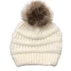 Yeni Stil Horsetail Şapka Kış Sıcak Kadın Pom Pom Şapka Bayan Katlanabilir Örme Rahat Kasketler Cap Kalın Şapka DLH489