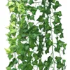 12 PCS Artificial Planta Home Vine Decorações de Natal Verde Guirlanda Planta Rattan Vine Home Decor Artificial Plant Decoration 201203