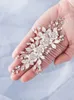 Bloemhoofdstukken Kammen Kam bruiloft Accessoires Zilver kleur Rhinestone Hoofdband Bridal Hair Pins Hair Jewelry
