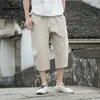 Calça de harém casual masculino estilo de verão em estilo japonês e coreano Loose de alta qualidade de algodão masculino calças cortadas 201128