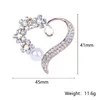 Pins broches 2022 hartvorm strass broche crystal parel bloem corsage revers pin mode joodse geschenken voor vrouwen accessoires kirk22