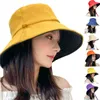 Мода повседневная ковш для солнца шляпа Летняя женская крышка широкий Breim складной анти-ультрафиолетовый плоский рыбацкая кепка Панама женская шапка Gorro Pescador G220311
