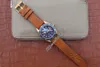 ZF Bronze A2824 Automatyczny Zegarek Mens 43mm Blue Dial Aged Brown Leather Strap Best Edition Puretime PTTD C09