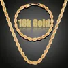 2pcs Jewelry Sets Twisted Link Chain Hip Hop Bracelet Necklace Set Gold Silver Color Choker Men Punk Necklaces Bracelet Set